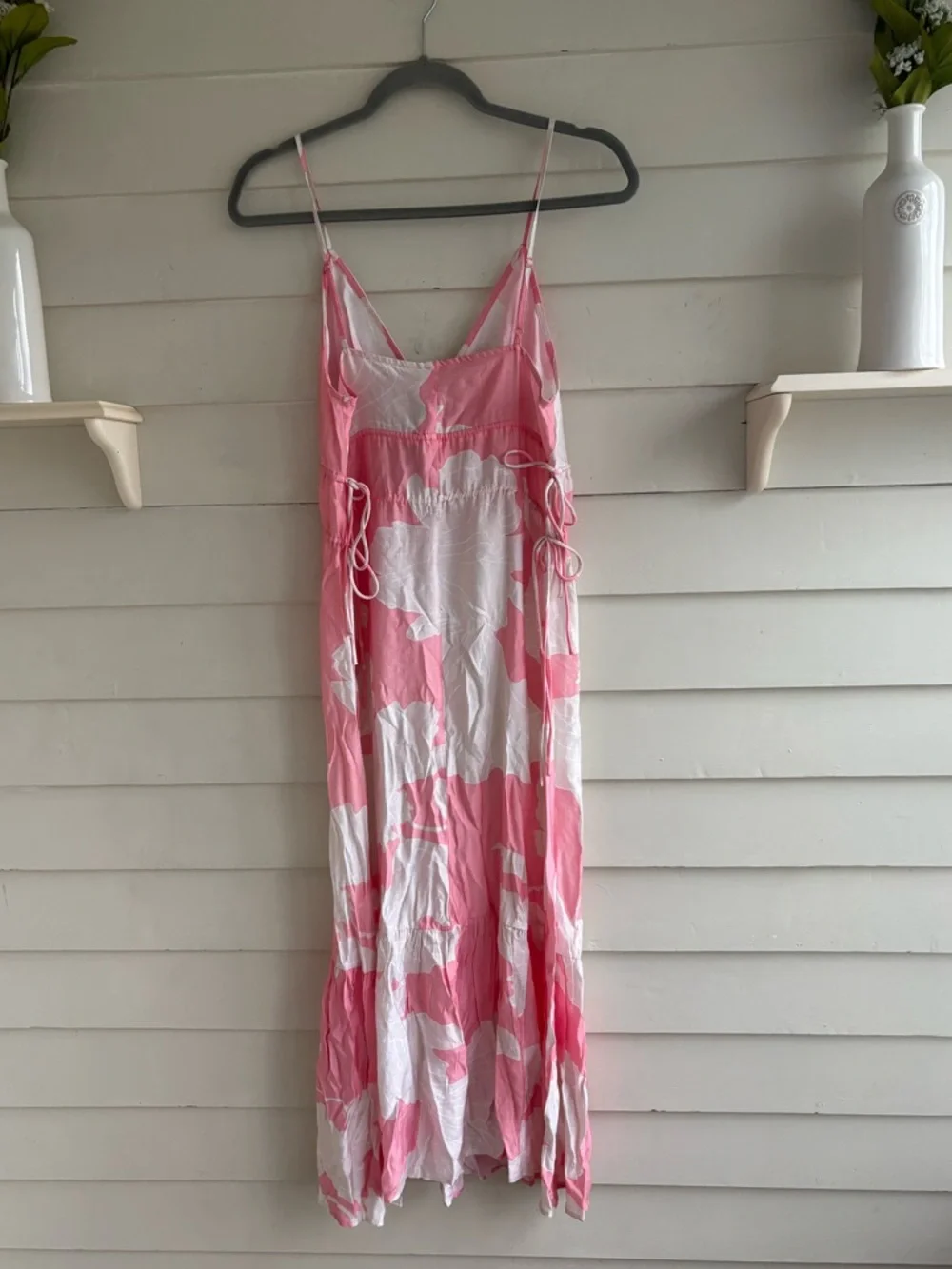 H&M Pink and White Floral Sleeveless Maxi Dress Size Small New With Tag - Picture 11 of 13